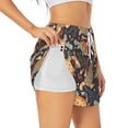 thumbnail image 1 of Goofa Turtles and Sea Plants Printed Women 2 in 1 Running Shorts,Quick Dry Athletic Workout Shorts,High Waisted Athletic Shorts with Liner Pockets-Medium, 1 of 9