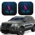 thumbnail image 1 of Goofa Two Human Hands are Holds Pink Ribbon Awareness Pattern 2 Piece Car Windshield Sun Shade Foldable | Front Windshield Shade for Sun, Heat and UV Rays | Sunshade for Car Front Window-Small, 1 of 7