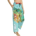 thumbnail image 1 of Goofa USA Tourist Map Printed Soft Pajama Pants for Women, Wide Leg Comfy Casual Lounge Yoga Pants-X-Large, 1 of 9