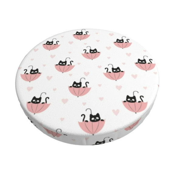 Goofa Umbrella Cat Printed Stool Covers Round, Waterproof Round Bar Stool Covers Anti-Slip Round Bar Stool Seat Cover with Elastic Bands Durable -13 inch