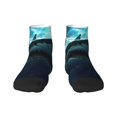 thumbnail image 1 of Goofa Undersea Shark Pattern Non Slip Socks with Grips for Elderly, Crew Socks Yoga Hospital Socks Cushioned Sole Gripper Socks for Men Women, 1 of 5
