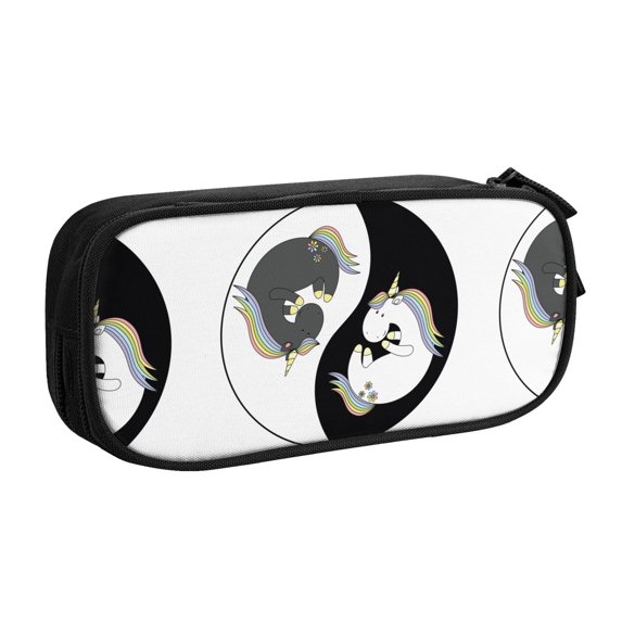 Goofa Unicorn in Yoga Pattern Big Capacity Pencil Pen Case Office College Large Storage High Capacity Bag Pouch Holder Box Organizer