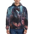 thumbnail image 1 of Goofa Urban Mechanical Dragon for Men's Hooded Sweatshirt - Lightweight Pullover Hoodie with Kangaroo Pocket, Perfect for Everyday Wear-Small, 1 of 7