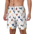 thumbnail image 1 of Goofa Various Rooster Printed Men's Swim Trunks Board Shorts Quick Dry Mens Swimming Trunks with Compression Liner,Breathable Fit Hawaii Beach Shorts-Large, 1 of 9