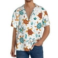 thumbnail image 1 of Goofa Various Turtle Printed Men's Casual Short-sleeved Shirt,Lightweight Breathable Button-down,Summer Casual men's top,Versatile Fashion shirt-Large, 1 of 1