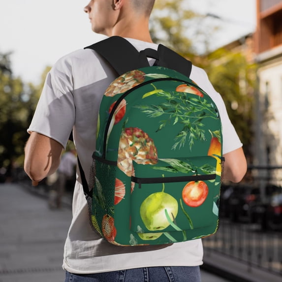 Goofa Vegan Print Casual Backpack for Women Men,Waterproof High School Bookbag,Lightweight Travel Daypack,Classic College Backpack,Laptob Backpack