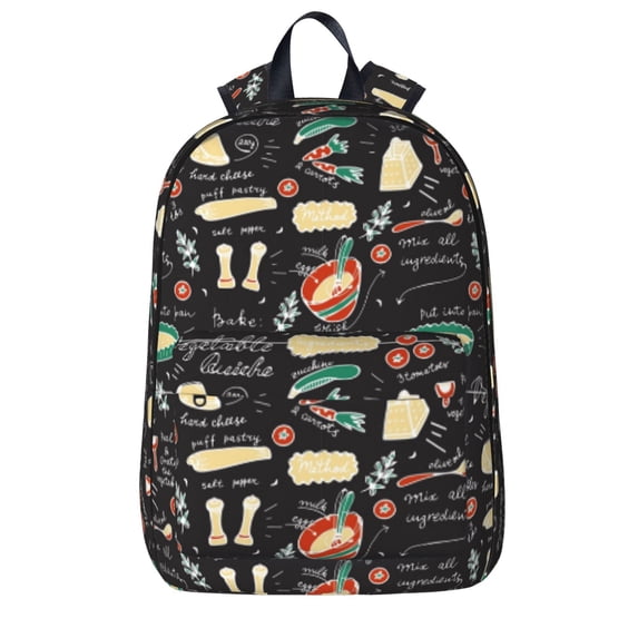 Goofa Vegetable Quiche Printed Backpack,Laptop Backpack,Durable Anti-Theft Travel Work Backpack,Water-resistant Backpack