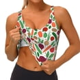thumbnail image 1 of Goofa Vegetables Printed Sports Bras for Women, High Impact Running Bra Workout Crop Tank Tops Longline Sports Bra Push up-XX-Large, 1 of 9