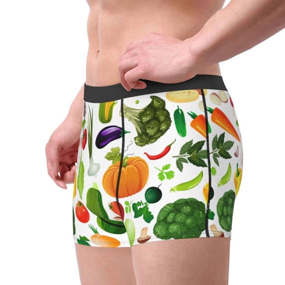 Goofa Vegetables2 Printed Men's Boxer Briefs Underwear, Moisture-Wicking Underwear, Trunk,Soft and Breathable Cotton Underwear-Medium