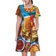 thumbnail image 1 of Goofa Vibrant Picnic Food Spread Pattern Women Summer Short Sleeve Midi Dress with Pockets Casual Aline Flowy Tshirt Dress Vocation Beach Sundress, 1 of 6