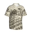thumbnail image 1 of Goofa Vineyard Landscape Hawaiian Shirt for Men, Unisex Summer Beach Casual Short Sleeve Button Down Shirts,Aloha Tropical Floral print shirt-, 1 of 9