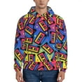 thumbnail image 1 of Goofa Vintage Audio Cassettes for Men's Hooded Sweatshirt - Lightweight Pullover Hoodie with Kangaroo Pocket, Perfect for Everyday Wear-3X-Large, 1 of 7