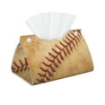 thumbnail image 1 of Goofa Vintage Baseball Pattern Triangle Square Tissue Box Cover, Modern PVC Leathe Facial Paper Holder,Decorative Holder/Organizer for Bathroom Vanity Countertop, 1 of 9