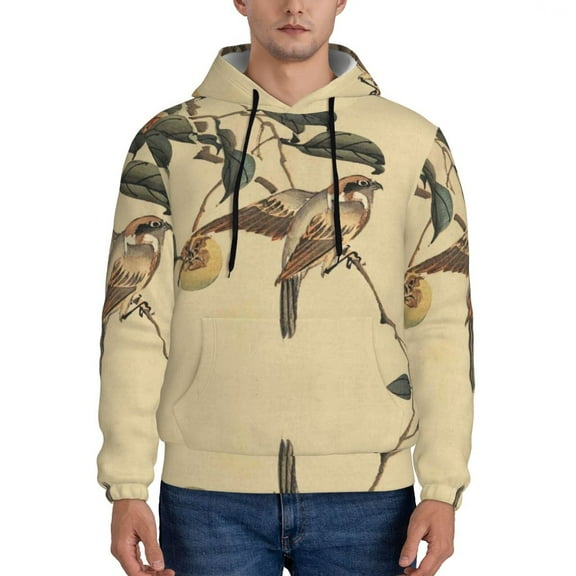 Goofa Vintage Bird for Men's Hooded Sweatshirt - Lightweight Pullover Hoodie with Kangaroo Pocket, Perfect for Everyday Wear-4X-Large