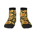 thumbnail image 1 of Goofa Vintage Black Plaid Sunflower Pattern Non Slip Socks with Grips for Elderly, Crew Socks Yoga Hospital Socks Cushioned Sole Gripper Socks for Men Women, 1 of 5