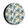 thumbnail image 1 of Goofa Vintage Blue Flowers Pattern Universal Tire Cover for Jeep, SUV, Truck, and Trailer – Waterproof, UV-Resistant,Easy to Install, Fits 14"-17" Tires-16 inch, 1 of 5