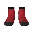 thumbnail image 1 of Goofa Vintage Burgundy Pattern Non Slip Socks with Grips for Elderly, Crew Socks Yoga Hospital Socks Cushioned Sole Gripper Socks for Men Women, 1 of 5
