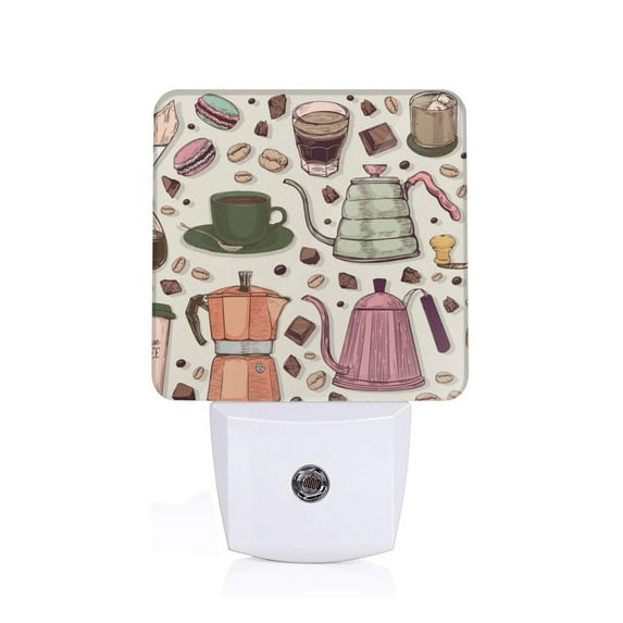 Goofa Vintage Coffee Night Light, Plug-in, Dusk to Dawn Sensor, Warm White, Ambient Lighting, Ideal Kids Adults Nightlight-US