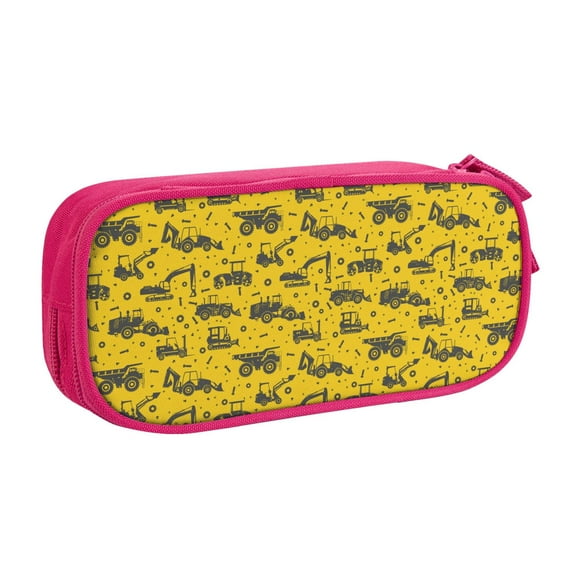 Goofa Vintage Excavator Pattern Big Capacity Pencil Pen Case Office College Large Storage High Capacity Bag Pouch Holder Box Organizer