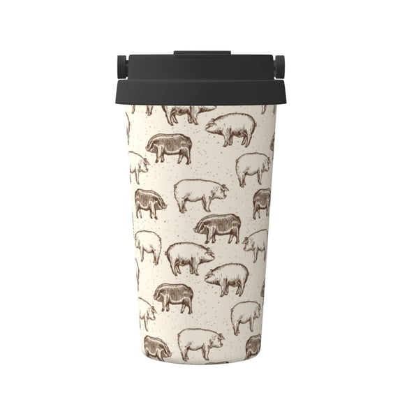 Goofa Vintage Farm Pigs for Insulated Travel Coffee Mug Spill Proof Leak Proof 16 OZCoffee Tumbler Reusable Coffee Cups with Lids Thermos for Hot and Cold Drink