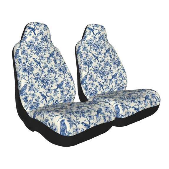 Goofa Vintage Floral Birds Printed Car Seat Covers, Automotive Seat Covers for Cars Trucks and SUVs, Quick Setup Universal Fit Elastic Seat Covers-1
