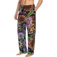 thumbnail image 1 of Goofa Vintage Floral Printed Soft Pajama Pants for Men, Wide Leg Comfy Casual Lounge Yoga Pants-Large, 1 of 9