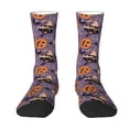 thumbnail image 1 of Goofa Vintage Halloween Black Cat Printed Men's Crew Socks, Soft Durable Breathable Moisture-Wicking with Odor Control Cotton socks, 1 of 9