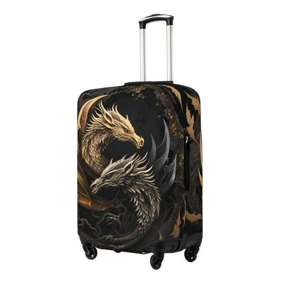 Goofa Vintage Metal Dragon Pattern Luggage Covers For Suitcase,Suitcase Cover Protector Fit 18-32 Inch Luggage-Small