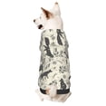 thumbnail image 1 of Goofa Vintage Moon Fox Pattern Small Dog Sweater Hoodies Pet Grey Hooded Soft Fleece Sweatshirts with Pocket Fall Winter Puppy Cat Sweaters Warm Clothes-X-Small, 1 of 8