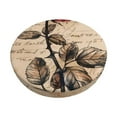 Goofa Vintage Rose Botanical Art Printed Stool Covers Round, Waterproof