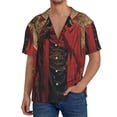 thumbnail image 1 of Goofa Vintage Rose Scepter Skull Printed Men's Casual Short-sleeved Shirt,Lightweight Breathable Button-down,Summer Casual men's top,Versatile Fashion shirt-4X-Large, 1 of 7