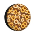 thumbnail image 1 of Goofa Vintage Wood Grain Sunflower B Pattern Universal Tire Cover for Jeep, SUV, Truck, and Trailer – Waterproof, UV-Resistant,Easy to Install, Fits 14"-17" Tires-17 inch, 1 of 6