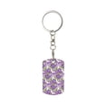 thumbnail image 1 of Goofa Violets Flowers Printed Rectangular Metal Keychain Bag Charm Floral Charm for Purse Keys Metal Keyring Gift for Women Accessories, 1 of 7