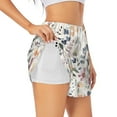 thumbnail image 1 of Goofa Watercolor Floral Printed Women 2 in 1 Running Shorts,Quick Dry Athletic Workout Shorts,High Waisted Athletic Shorts with Liner Pockets-XX-Large, 1 of 9