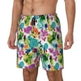thumbnail image 1 of Goofa Watercolor Flowers Printed Men's Swim Trunks Board Shorts Quick Dry Mens Swimming Trunks with Compression Liner,Breathable Fit Hawaii Beach Shorts-Medium, 1 of 9