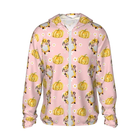 Goofa Watercolor Gnomes Printed Women's UPF 50+ Sun Protection Hoodie Jacket Lightweight Long Sleeve Sun Shirt for Women with Pocket Hiking Outdoor-