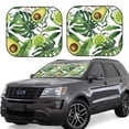 thumbnail image 1 of Goofa Watercolor Green Tropical Pattern 2 Piece Car Windshield Sun Shade Foldable | Front Windshield Shade for Sun, Heat and UV Rays | Sunshade for Car Front Window-Large, 1 of 7