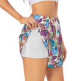 thumbnail image 1 of Goofa Watercolor Owl Printed Women 2 in 1 Running Shorts,Quick Dry Athletic Workout Shorts,High Waisted Athletic Shorts with Liner Pockets-XX-Large, 1 of 9