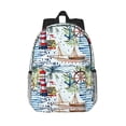 thumbnail image 1 of Goofa Watercolor Sailboat Pattern Lightweight Student Backpack for School, Water-Resistant, Adjustable Straps, Fits 15" Laptop, Multiple Pockets for Books, Accessories, 1 of 6