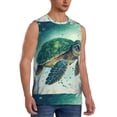 thumbnail image 1 of Goofa Watercolor Turtle1 Printed Men's Sleeveless T-Shirt - Athletic Gym Workout Tank Top for Men - Moisture-Wicking, UPF 30+ Quick-Dry Muscle Tee-X-Large, 1 of 8