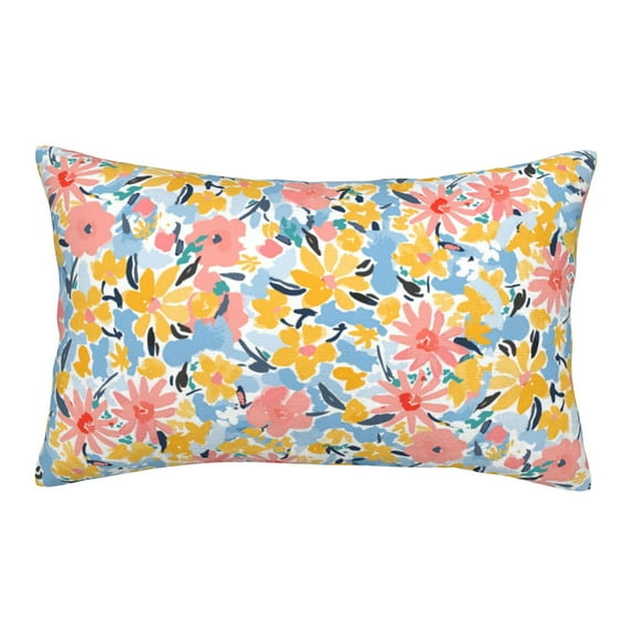 Goofa Watercolor Wildflowers Pattern Pillow Case – Plush & Soft Cushion Cover, Hypoallergenic Throw Pillow Case for Comfortable Sleep with Envelope Closure-14"x20"