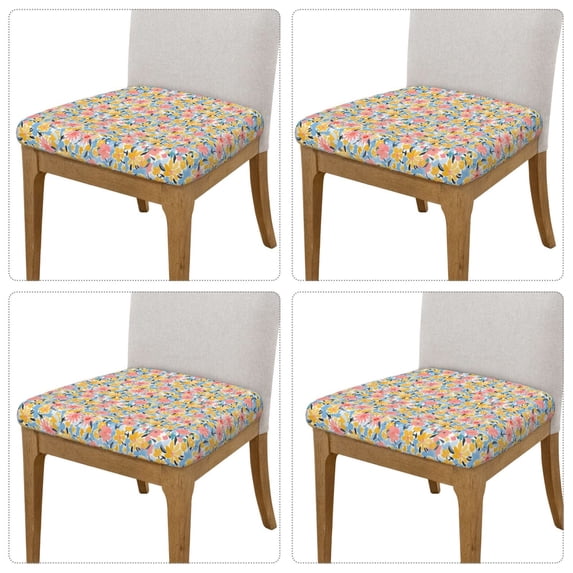 Goofa Watercolor Wildflowers Printed Couch Cushion Covers,Soft and Durable Throw Pillow Case , Floral Sofa Magic Sofa Stretch Cushion Couch Covers Washable