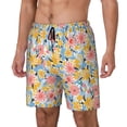thumbnail image 1 of Goofa Watercolor Wildflowers Printed Men's Swim Trunks Board Shorts Quick Dry Mens Swimming Trunks with Compression Liner,Breathable Fit Hawaii Beach Shorts-X-Large, 1 of 9