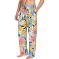 thumbnail image 1 of Goofa Watercolor Wildflowers Printed Soft Pajama Pants for Men, Wide Leg Comfy Casual Lounge Yoga Pants-XX-Large, 1 of 9