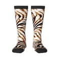 thumbnail image 1 of Goofa Watercolor Zebra Pattern Adult Stockings, Color-Block Knee High Socks, Comfortable and Breathable, Soft and Stretchable, Sports, and Decoration, 1 of 3