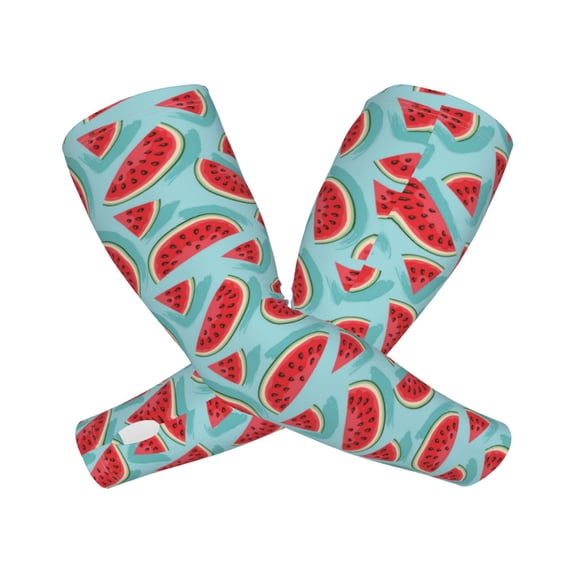 Goofa Watermelon Pattern UV Sun Protection Arm Sleeves, UPF 50 Sports Cooling Arm Compression Sleeves for Men Women Teenager