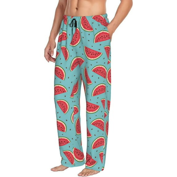 Goofa Watermelon Printed Soft Pajama Pants for Men, Wide Leg Comfy Casual Lounge Yoga Pants-XX-Large
