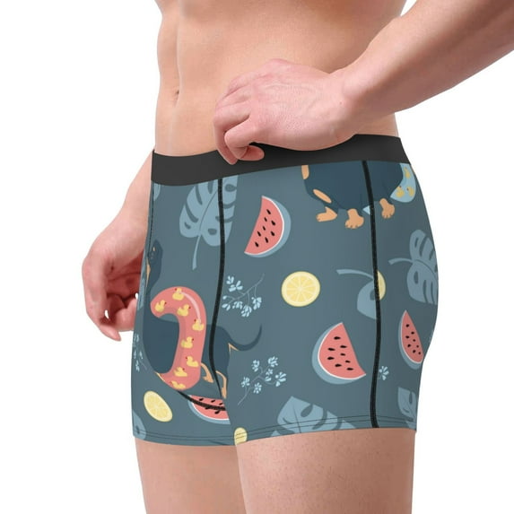 Goofa Watermelons Dachshunds Printed Men's Boxer Briefs Underwear, Moisture-Wicking Underwear, Trunk,Soft and Breathable Cotton Underwear-XX-Large