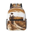 thumbnail image 1 of Goofa Western Cowboy Countryside Pattern Comfortable Student Backpack - Ergonomic Design, Durable, Water-Resistant, Multi-Compartment,Travel, and Outdoor Activities, 1 of 5