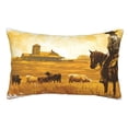 thumbnail image 1 of Goofa Western Cowboy Ranch Print Plush Throw Pillow Case, Soft Velvet with Hidden Zipper, Decorative Cushion Cover for Sofa, Bed, Car, and Home Décor-16"x24", 1 of 6